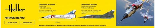 Maquette avion : Mirage IIIE-O-R-RD-EE-EA 1/48 - Heller 30422