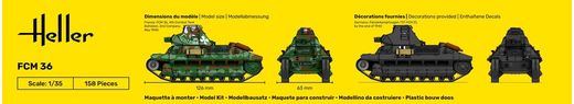 Coffret cadeau maquette militaire WWII : Starter Kit FCM36 1/35 - Heller 35322