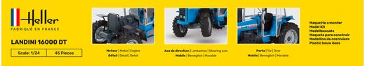 Maquette tracteur italien LANDINI 16000 DT in 1/24 - Heller 81403