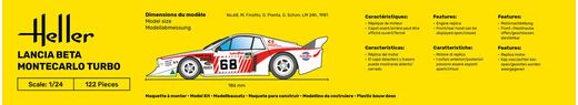 Maquette voiture italienne : Lancia Beta Montecarlo Turbo 1/24 - Heller 80741