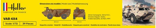 Maquette militaire : VAB 4X4 1/72 - Heller 79898