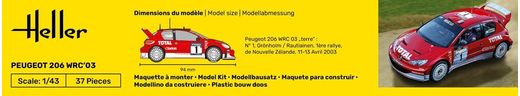 Maquette voiture : Peugeot 206 WRC'03 1/43 - Heller 80113