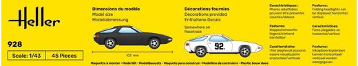 Starter kit maquette Porsche 928 1/43 - Heller 56149