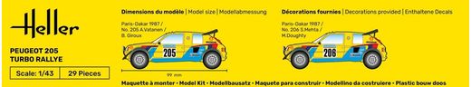 Maquette voiture : Peugeot 205 Turbo Rally 1/43 - Heller 80189