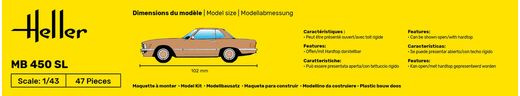 Coffret de modélisme : Starter kit MB 450 SL 1/43 - Heller 56171