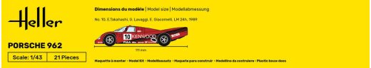 Maquette automobile : Porsche 962 1/43 - Heller 80109
