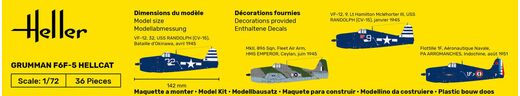 Maquette avion militaire : grummann f6f-5 hellcat - 1/72 - Heller 80272