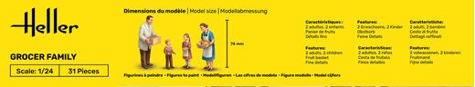 Coffret cadeau figurines : Starter Kit Famille d'épiciers 1/24 - Heller 58758