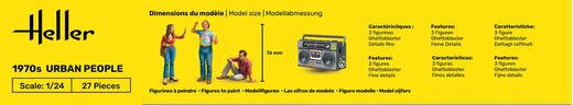 Coffret cadeau figurines : Starter kit 1970s Urban People 1/24 - Heller 58757