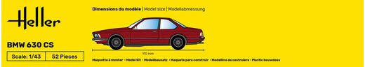 Maquette voiture : Starter kit BMW 630 CS au 1/43 – Heller 56166