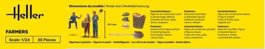 Coffret de figurines : Starter kit Fermiers 1/24 - Heller 58752