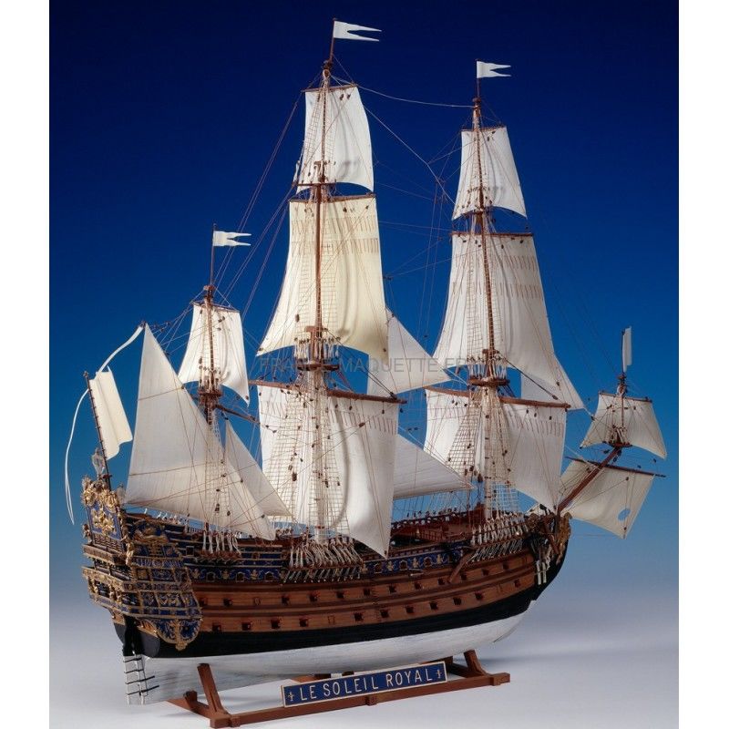 Maquette Bateau en Bois Soleil Royal 1:72. Navire de Guerre