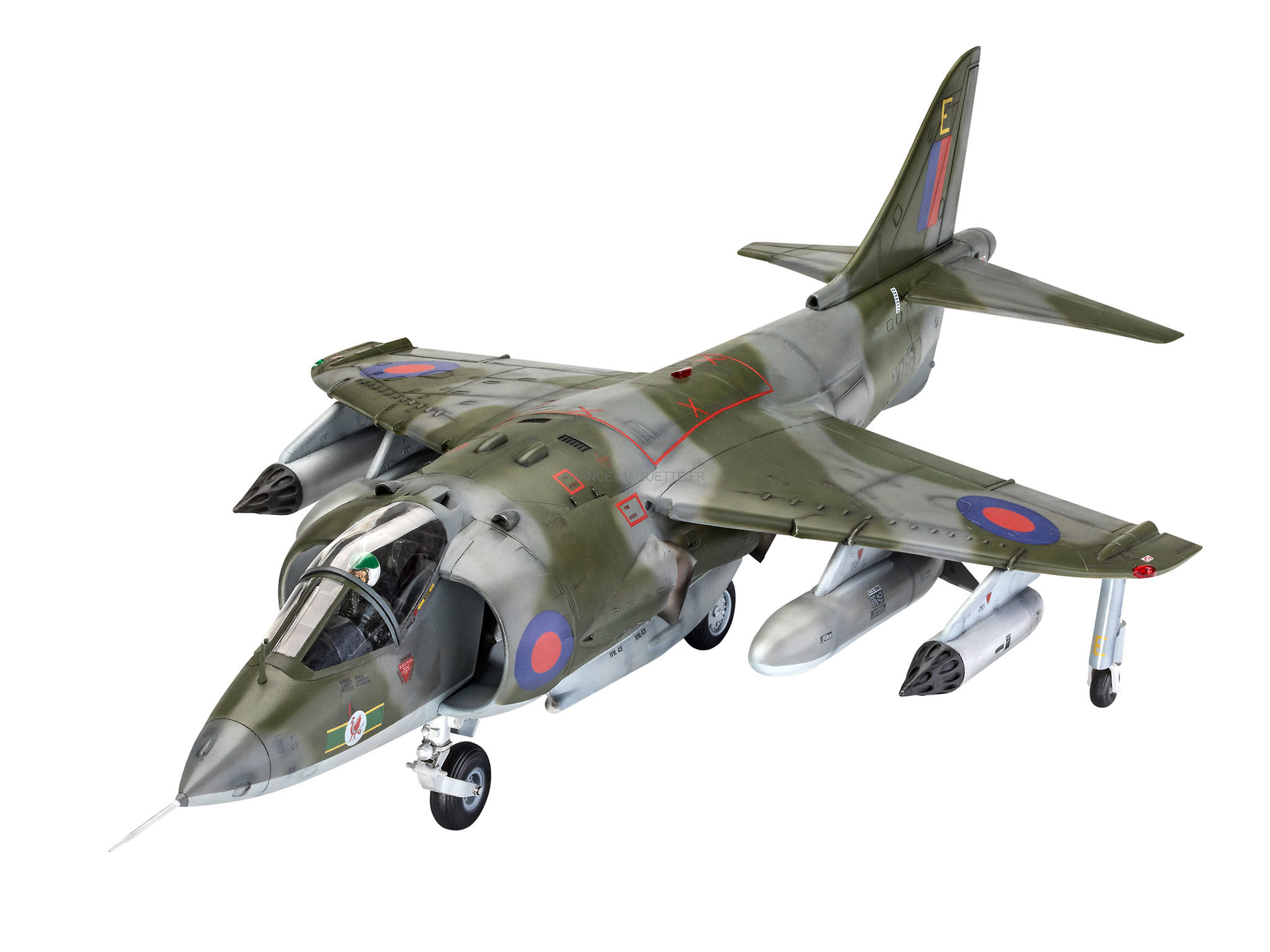 フラワーB ブルーグレイ Revell RV05690 05690 5690 Hawker Harrier GR Mk.1 Gift Set  Plastic Model kit, Multicoloured, 1/48