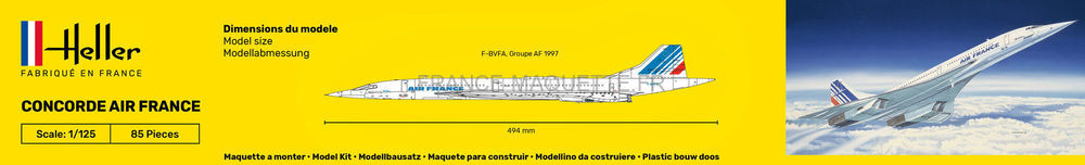 Stock Bureau - HELLER Maquette Avion Concorde AF 1:125