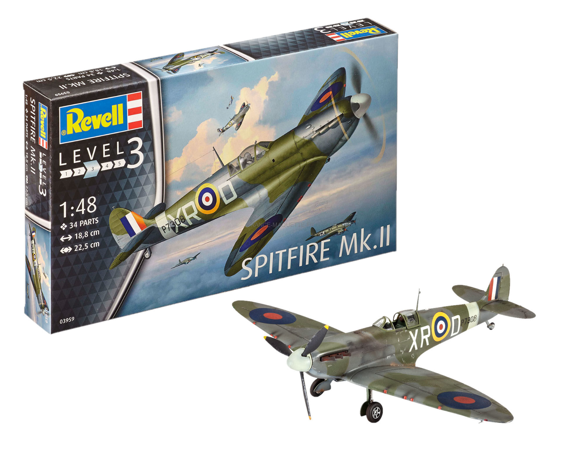 Maquette Vintage Avion de Chasse en Bois: Supermarine Spitfire 1/48