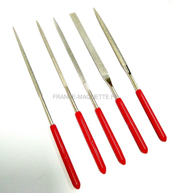 Outils modélisme : Set de 5 limes diamantées - New CAP Maquettes