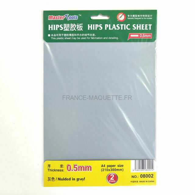 Master tools 08002 - Feuilles plastique 0,5 mm HIPS