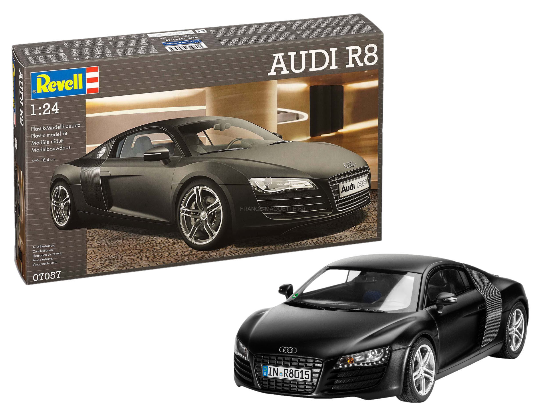 Maquette de voiture : Audi R8 - 1/24 - Revell 07057