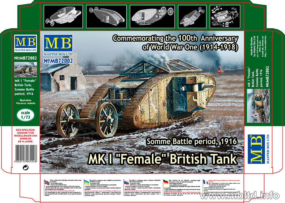Mk I Female Britannique bataille de la Somme 1916 1/72 MasterBox 