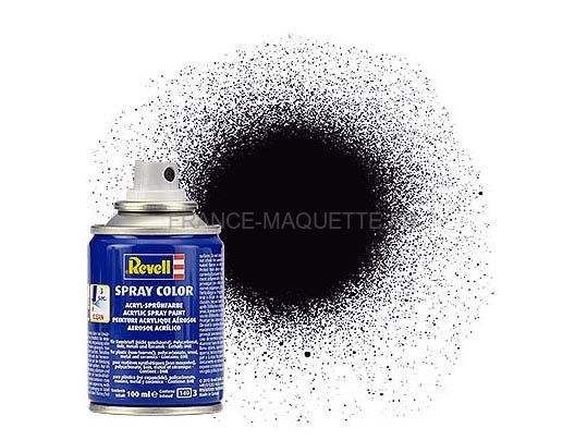 Peinture pour maquette - Acrylique en bombe : Noir mat – Revell 34108