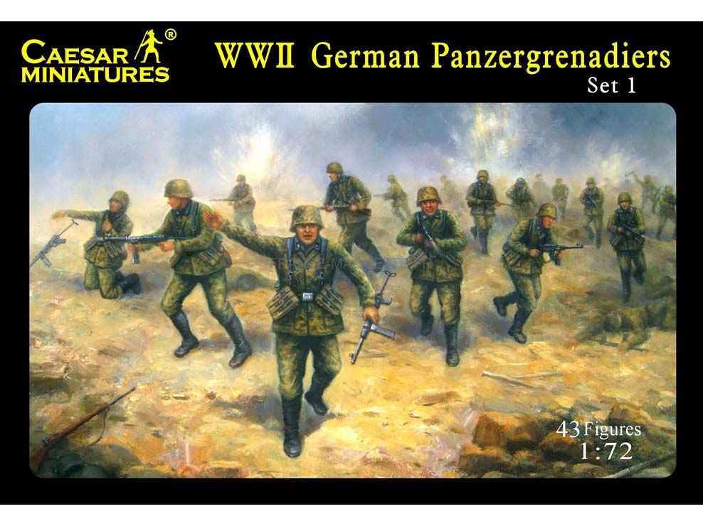 8 Figurines Soldats Allemands WW2 1/16 - 2 équipages + 6 Grenadiers - Maquette Neuve
